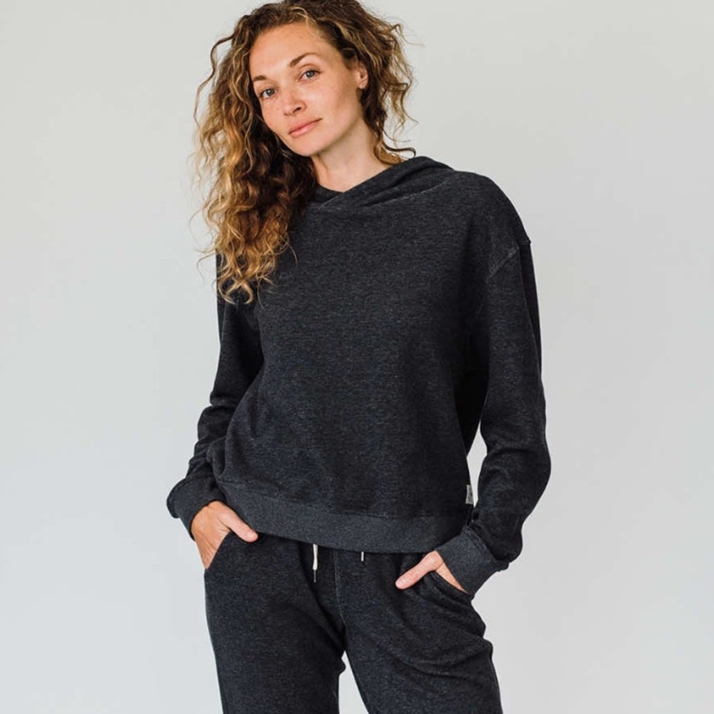 linksoul hooded pullover dark gray hoodie sweatshirt long sleeve women’s small
